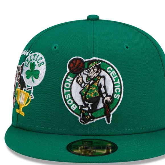 New Era Boston Celtics City Cluster 59FIFTY Fitted Hat Green - Picture 4 of 7